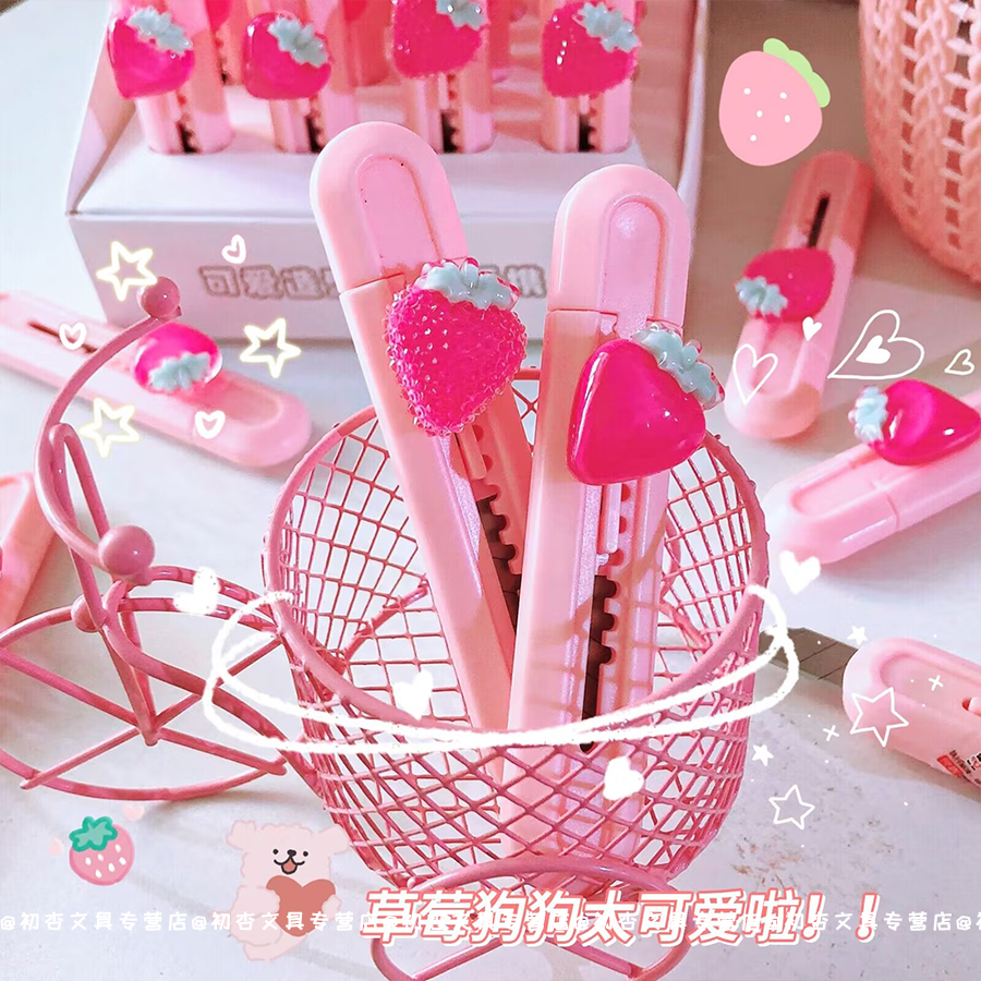 Fragola carino Mini piccola tasca taglia arte taglierina Utility coltello studente arte strumenti fai da te cancelleria creativa materiale scolastico