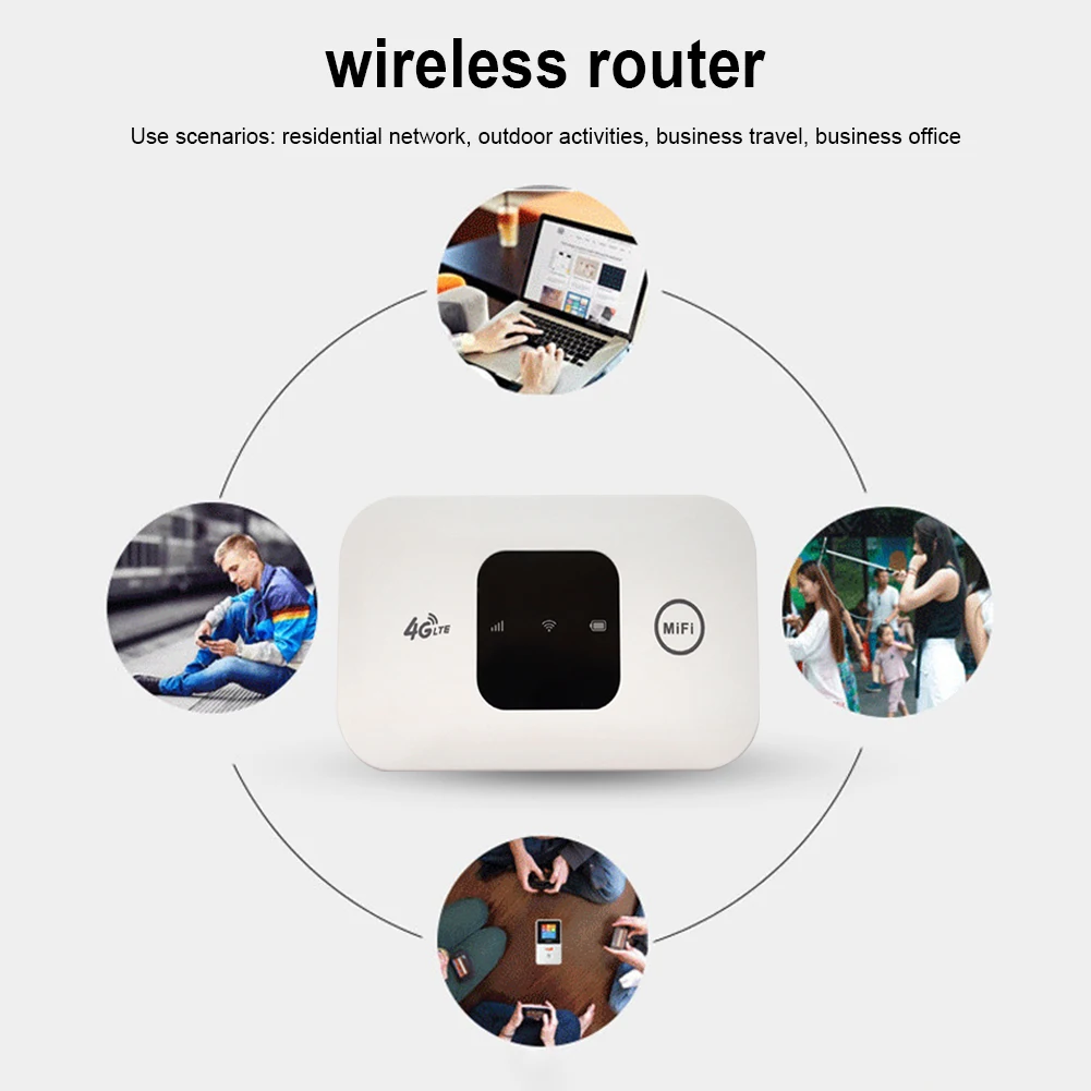 150 Mbit/s mobiler Hotspot 2100 mAh 4G Pocket WiFi Router Drahtloses Modem mit SIM-Kartensteckplatz 4G Wireless Router Breite Abdeckung
