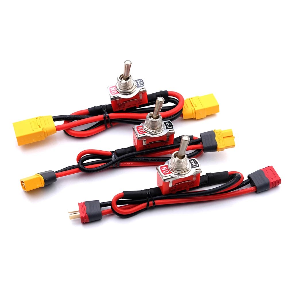 Großer Strom-Hochlastschalter AMASS XT60 XT90 T-Stecker Power ON-OFF Toggle 12/14AWG für eBike RC Flugzeug ESC Motor Anschluss