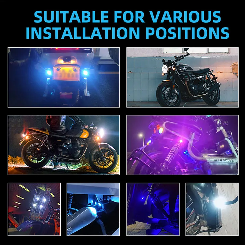 2 pçs motocicleta olho de águia lâmpada condução universal luz sinal para moto scooter modificação nevoeiro luz traseira da cauda moto