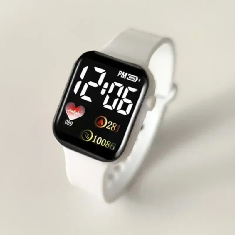 Relojes LED para Mujer, Reloj cuadrado de arcoíris resistente al agua Digital para deportes al aire libre, Reloj electrónico para estudiantes, Reloj para Hombre