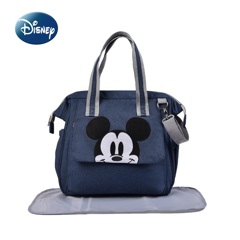Новая сумка для подгузников Disney, роскошная брендовая модная трендовая сумка через плечо для малышей, милая сумка для детских подгузников из 2 предметов с героями мультфильмов, большая вмести...