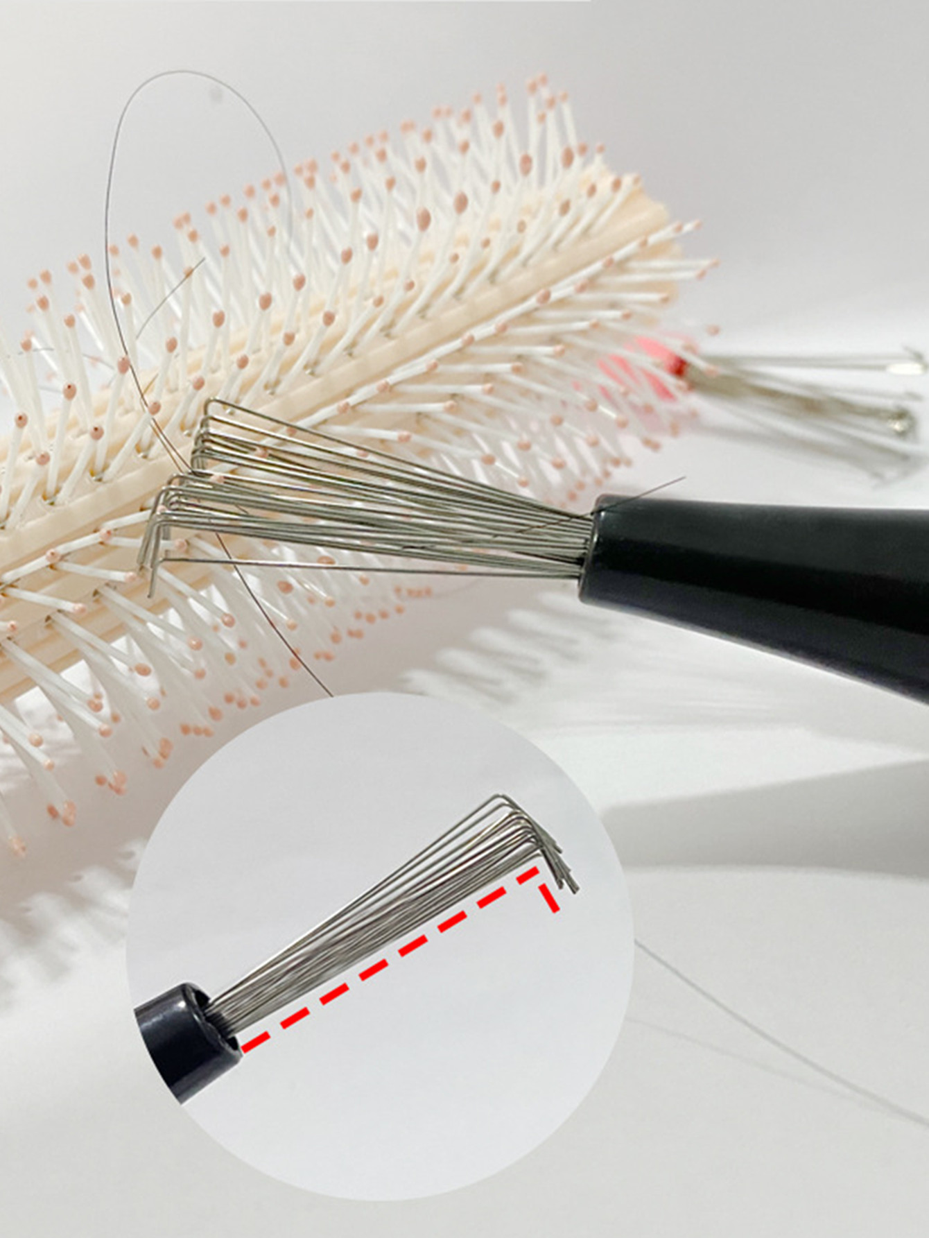 Pente escova de cabelo limpador de plástico lidar com escova de limpeza removedor embutido ferramentas de beleza produtos de limpeza suprimentos de limpeza