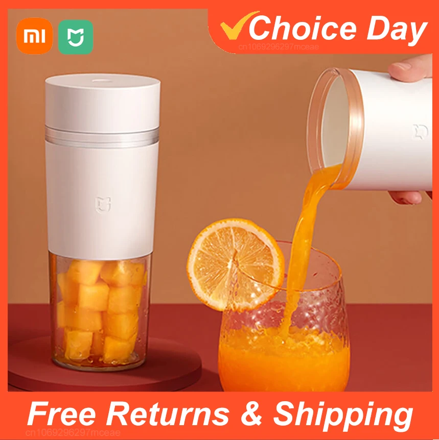 XIAOMI MIJIA Tragbarer Mixer für Shakes und Smoothies, 4 Klingen aus Edelstahl, 300 ml, Reise-Mini-Frucht- und Gemüse-Entsafter-Mixer