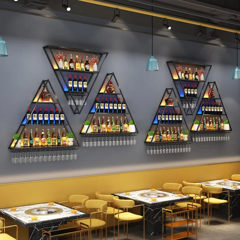 Whiskey Bar Cabinet Showcase Kitchen Wine Refrigerator High End Drinks Luxury Room Antique Rack Vitrinas Wall Iron Bar Furniture