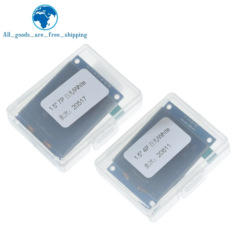Módulo de pantalla OLED de 1,5 pulgadas, 1,5 ", 128x128, 4 pines, 7 pines, controlador SH1107, IIC, 4 pines, blanco, para Raspberry Pi, STM32, para Arduino