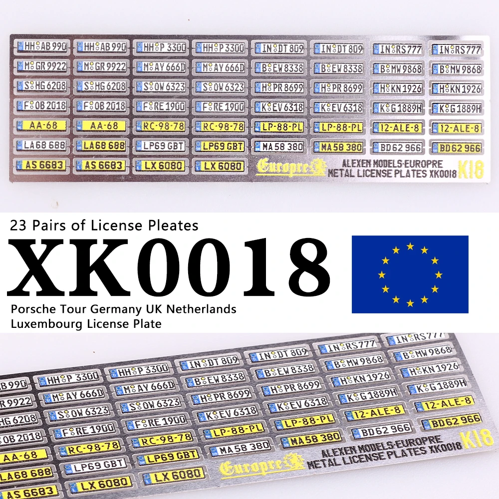 金属製ナンバープレート、スケール1: 64、alexen xk0001-xk0023、スケール1: 64、diy、diy、diy