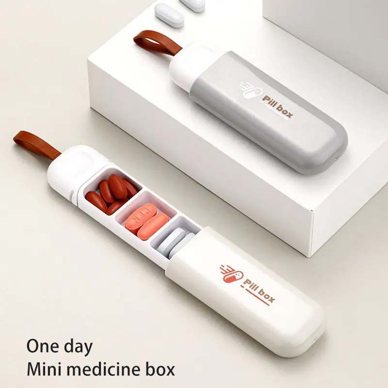Pastillero portátil de estilo nórdico, pastillero para tableta, dispensador de cajas de medicina, 3 rejillas, Kit de almacenamiento dispensador, organizador, 7 días