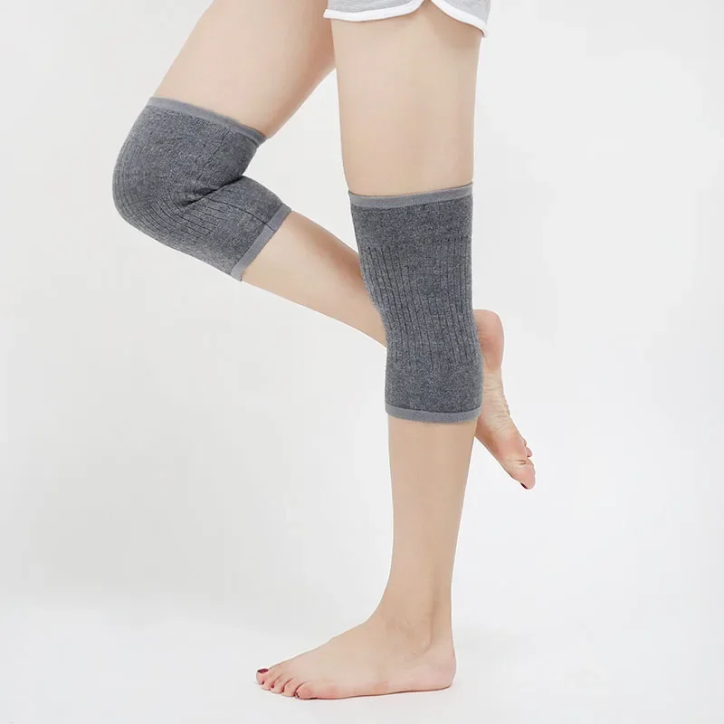 ผู้หญิงผ้าขนสัตว์น้ำหนักเข่าอุ่นแขนยาวฤดูหนาว Coldproof Warm หัวเข่าถักสูง Kneecap เข่าป้องกันขาอุ่น