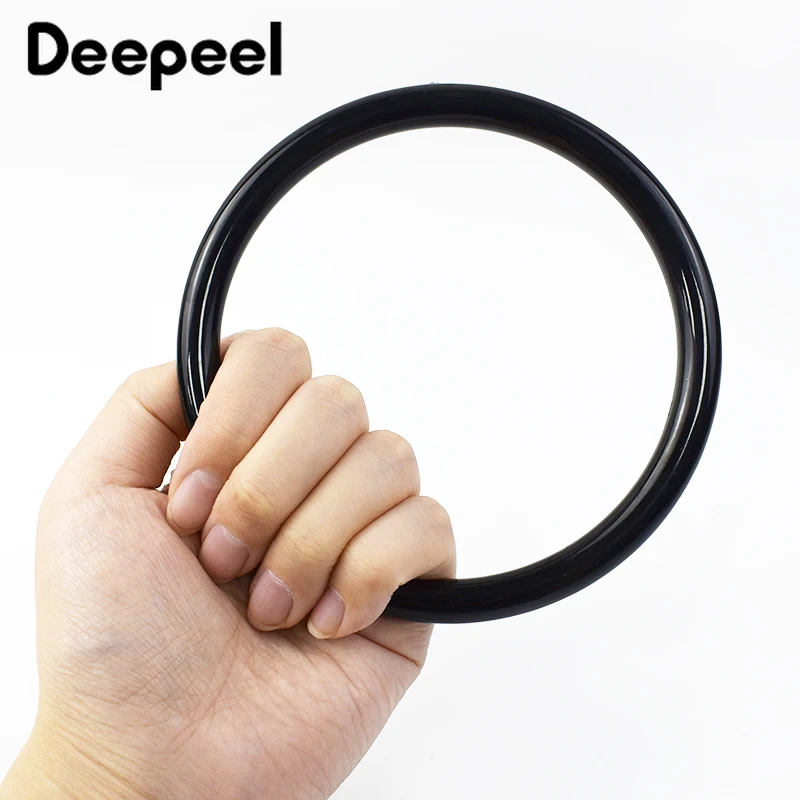 Deepeel-mango Circular acrílico de 10cm para bolsa, asas decorativas de plástico transparente, anillo de resina, piezas de equipaje DIY, 2/4 Uds.