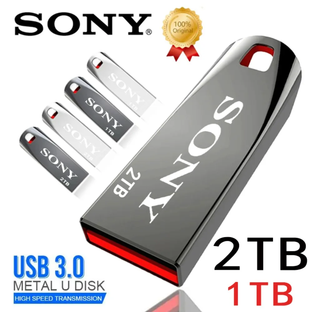 SONY-unidades Flash Usb 3,0 de 2TB, Pendrive de Metal de alta velocidad, unidad Usb portátil de 1TB y 2TB, memoria USB resistente al agua