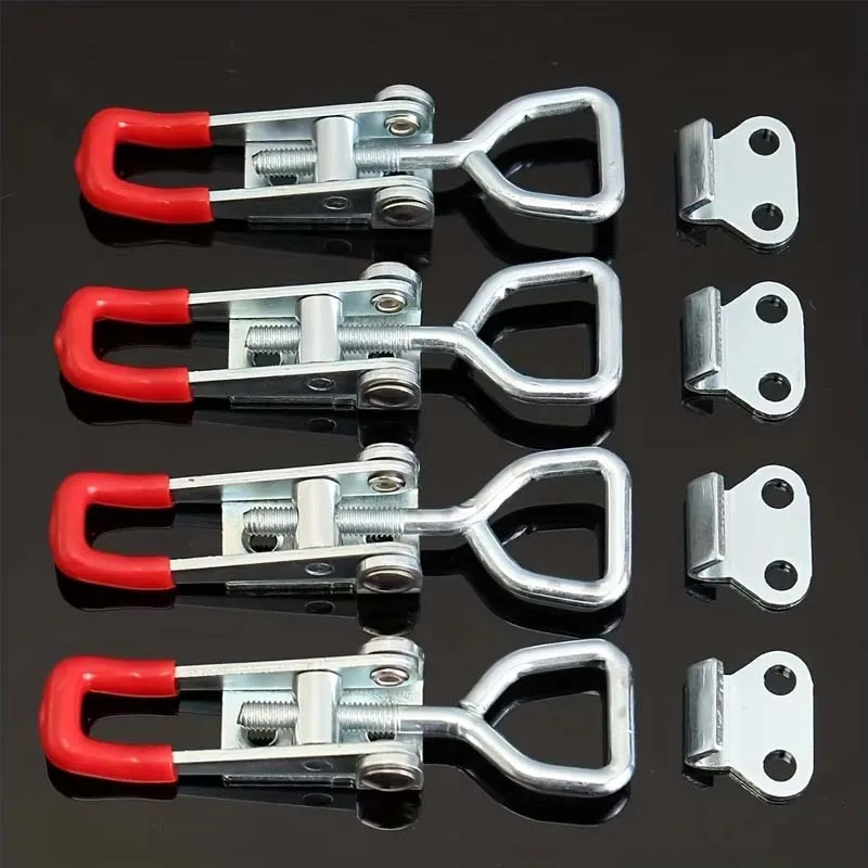 4pcs Heavy Duty Iron Adjustable Strap Latch Latch Latch Latch Latch Clamp Bolt Type Quick Clamp Accessories Horizontal Clamp