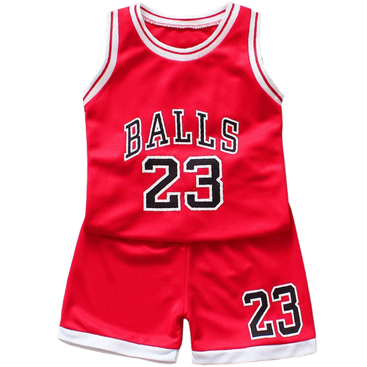 Conjunto de ropa de verano para niños, ropa deportiva de baloncesto para bebés, Tops sin mangas y pantalones cortos, 2 uds./traje, conjunto de ropa para bebés y niñas