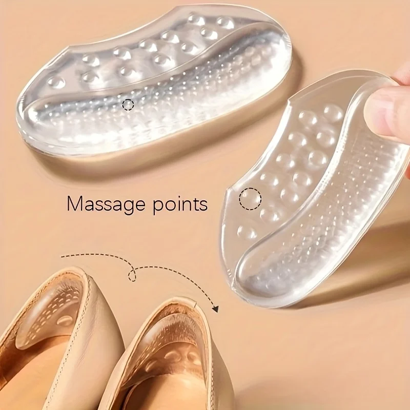 1 paio di impugnature per tacchi adesivi per tallone in silicone per donna uomo antiscivolo cuscini per tallone inserti antiscivolo cuscinetti protezione per la cura del tallone del piede