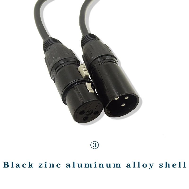 10 sztuk/partia Kabel sygnałowy DMX 3-pinowy o długości 1-2 metry, kabel DMX metalowy 1M, 3,5 stopy XLR do oświetlenia scenicznego, audio, głowic ruchomych