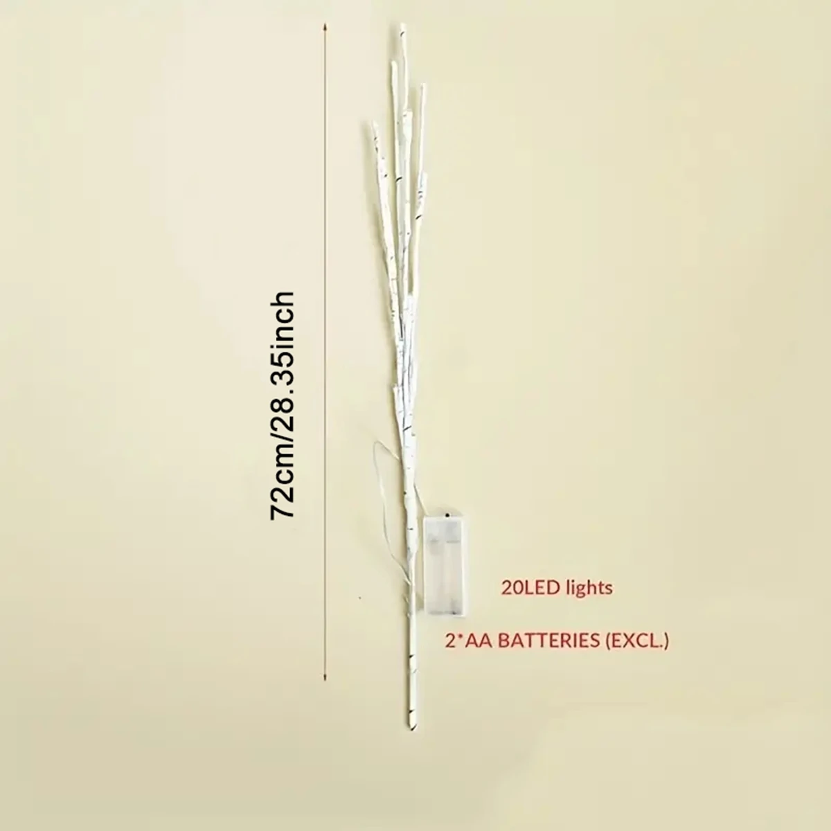 1 pc branco ramo de bétula luzes a pilhas 20 led luzes de fadas ramos de salgueiro para casa quarto dentro da decoração ao ar livre