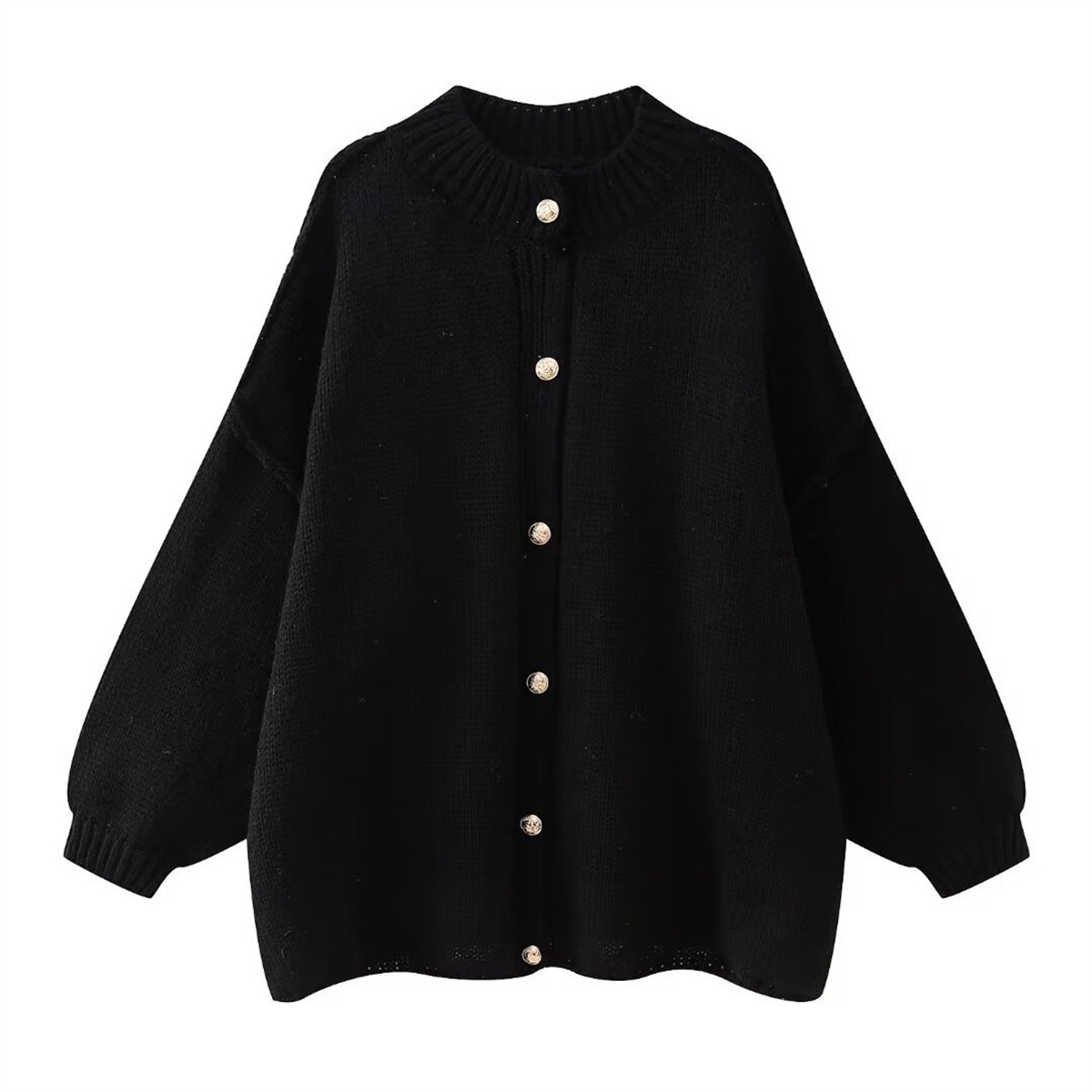 ผู้หญิงเก๋หลวมถักเสื้อกันหนาวแขนยาวฤดูใบไม้ร่วงฤดูหนาว Lazy COZY Basic เสื้อกันหนาวแฟชั่น VINTAGE Coat Lady ชุดลําลอง