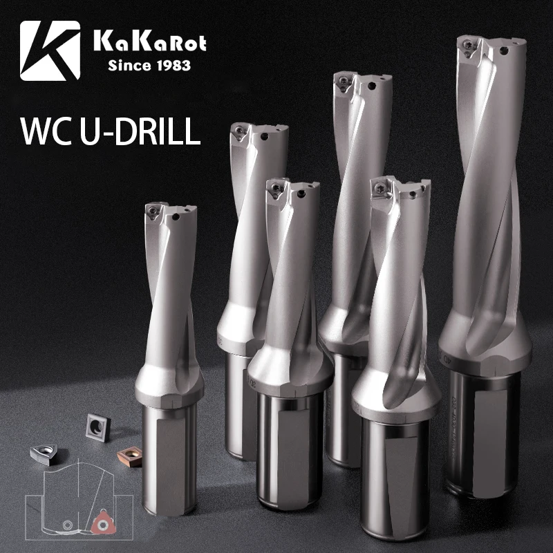 KaKarot WC Series Khoan Cắn Mũi Khoan Kim Loại Cắn Inser Mũi Khoan 13Mm-50Mm Độ Sâu 2D 3D 4D Indexable U Khoan Máy Móc, máy Tiện, CNC