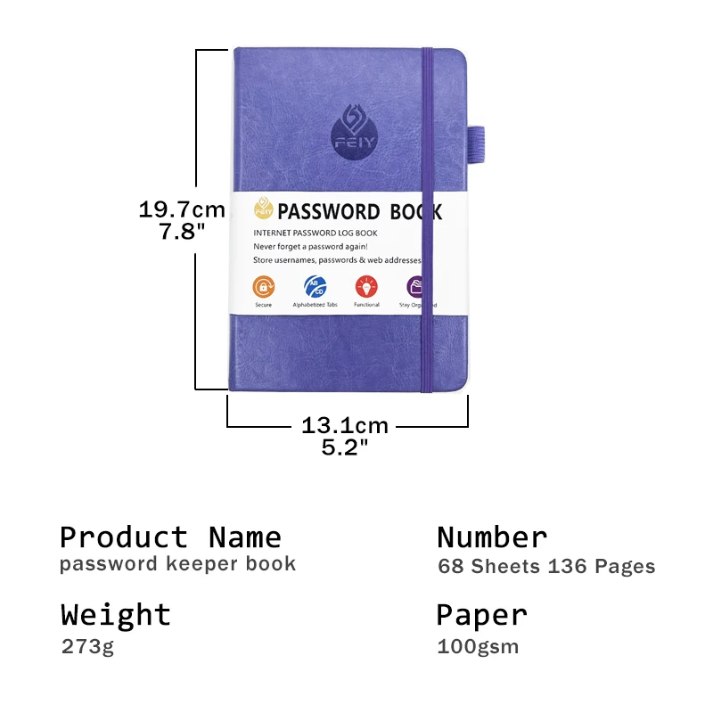 New B6 Password Notebook Password Keeper Journal Notebook Organizer for Computer Internet Address Site Logins Office Home Gifts