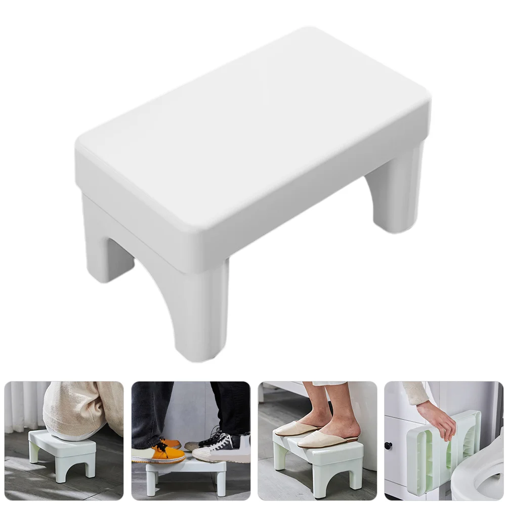 Taburete de inodoro blanco, orinal duradero, taburete para adultos, taburete plegable para baño, taburete para caca, muebles antideslizantes para el hogar