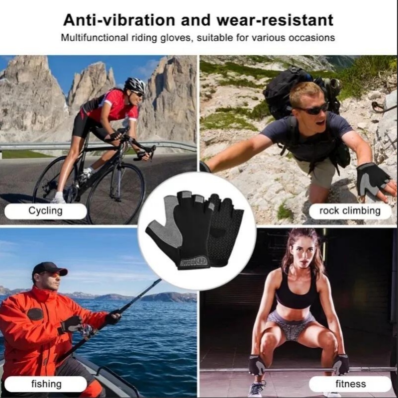 Luvas de ginástica luvas sem dedos antiderrapante absorção de choque luvas respiráveis luvas esportivas para treinamento levantamento de peso ciclismo