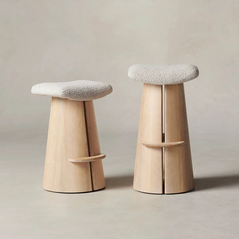 Silla De Bar De madera maciza De lujo nórdica, Taburetes De Bar para el hogar, diseño creativo, Taburetes Altos De Cocina, muebles modernos