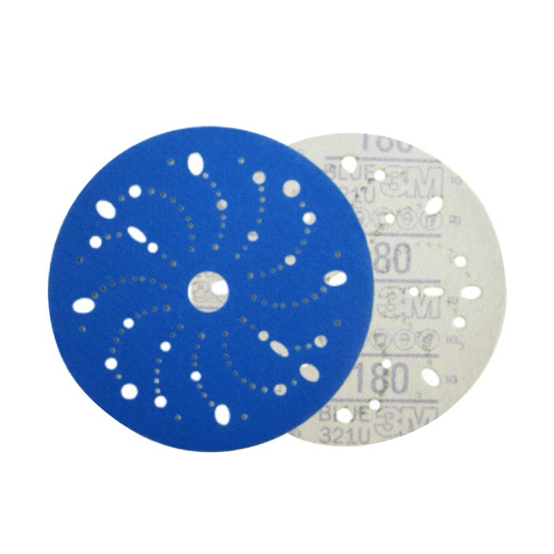 3M แห้งกระดาษทราย321U 150MM Sharp Perforated Blue Cyclone 36181รอบกลับ Flexed ทรายแผ่น P80 400 #