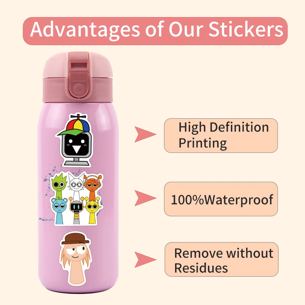 55 Uds. Incredibox Sprunki pegatinas Sprunki DIY pegatinas Scrapbooking teléfono equipaje monopatín calcomanías impermeables