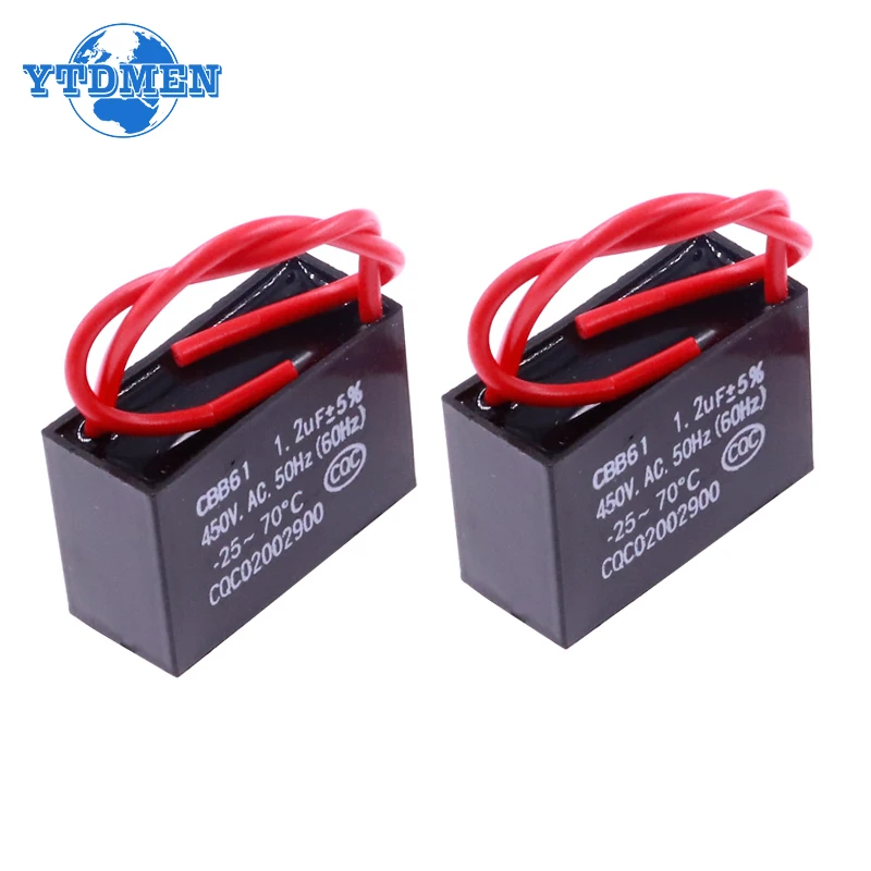 CBB61 Capacitor 450vac Fan Starting Capacitor 450V Fan Capacitors 1UF/1.2UF/1.5UF/2UF/2.5UF/3UF/4UF/5UF/6UF/10UF