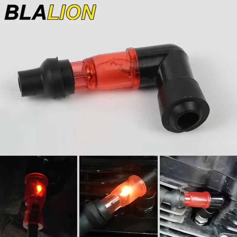 BLALION, tapa de bujía intermitente de 90 grados, resistencia de bujía de Flash para motocicleta de Motocross, tapa de bujía de Flash para la mayoría