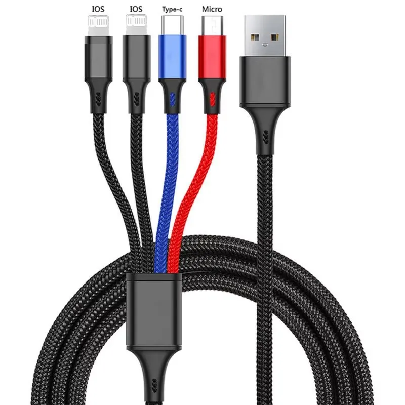 3 em 1/ 4 em 1 usb para tipo c micro cabo de carregamento rápido 3a cabo de dados de telefone de carga rápida para xiaomi redmi oneplus iphone huawei