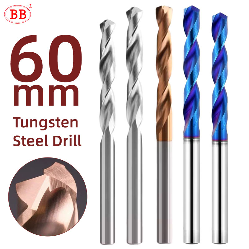 Taladro de carburo BB de 60mm de longitud, herramienta de perforación CNC para hacer agujeros, diámetro de 1mm-6mm para Metal y acero