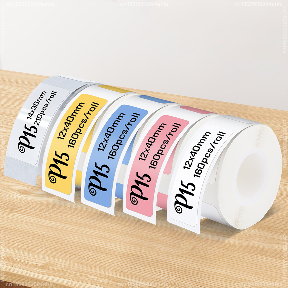 P15 Rolka papieru 15x40 naklejka termiczna 12x40 15x30 14x40 Taśma do drukarki termicznej Przezroczysty papier etykietowy do P15 P12 P11 D30 Q30S