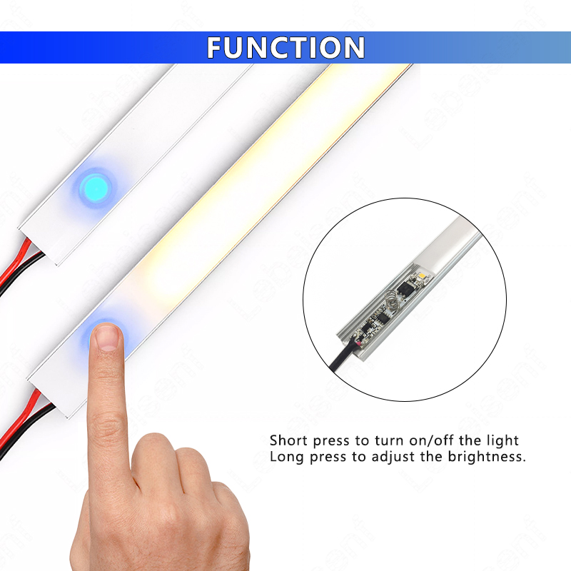 Mini tipo incorporato LED barra luminosa sensore tattile interruttore ON/OFF controller 6A 1 canale DC 12V 24V lampada piastra in alluminio 10-100% dimmer
