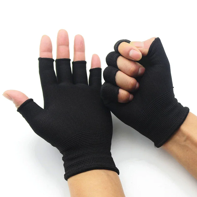 1 Paar multifunktionale Halbfingerhandschuhe für Männer und Frauen. Verschleißfeste, gestrickte Handgelenk-Baumwollhandschuhe aus Wolle