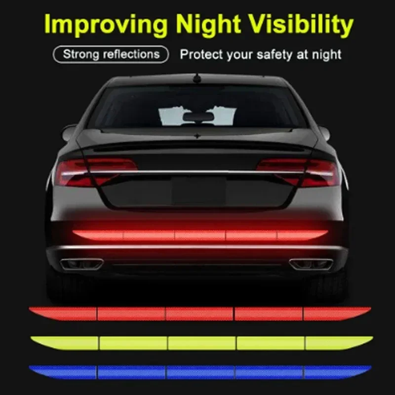 90 ซม.รถสติกเกอร์สะท้อนแสงเทปความปลอดภัย Anti Collision Warning สติกเกอร์สะท้อนแสงสําหรับรถยนต์ Trunk Night สะท้อนแสง