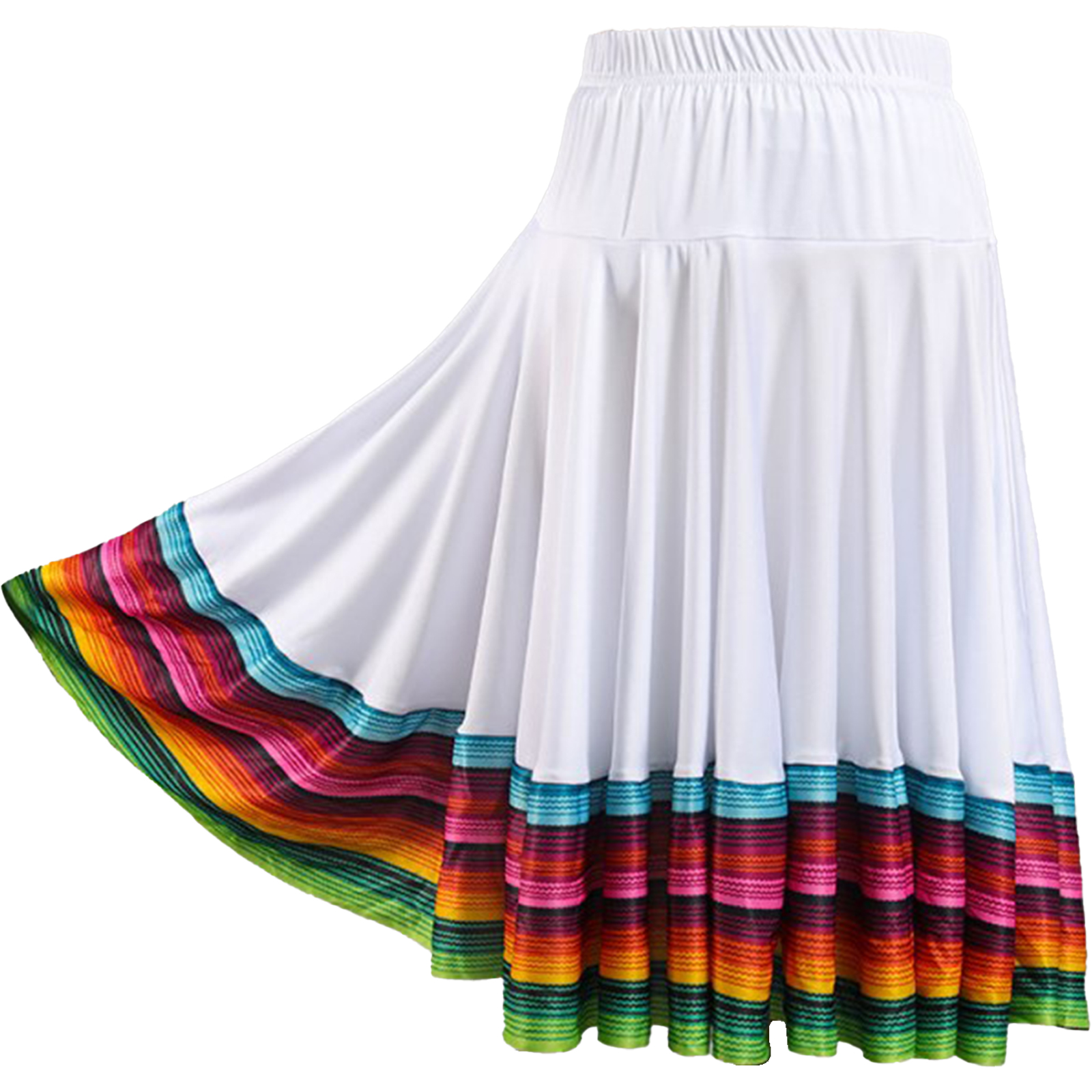 Folklorico-Tanzrock für Damen, spanischer Flamenco, bunt, große Schaukel, lange Röcke, mexikanischer Volkstanz, Performance-Kostüm