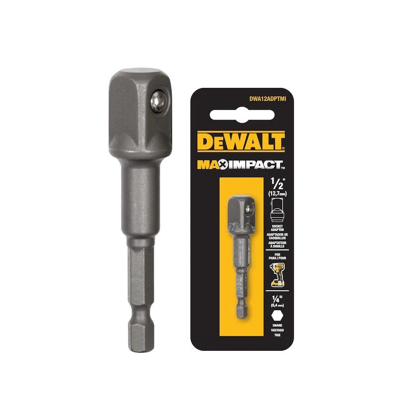 DEWALT DWA12ADPTMI DWA38ADPTMI Square Adapter Max Impact 1/4" TO 1/2" 3/8" Conversion Hex Adapter Power Tool Accessories