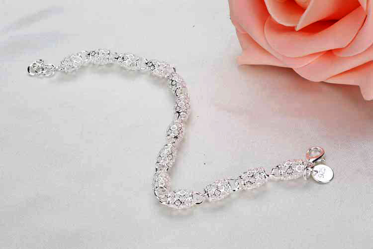 Pulsera de plata de ley 925 con circonita, cadena geométrica unida para mujer, brazalete con dijes, joyería de la suerte, regalo de Navidad