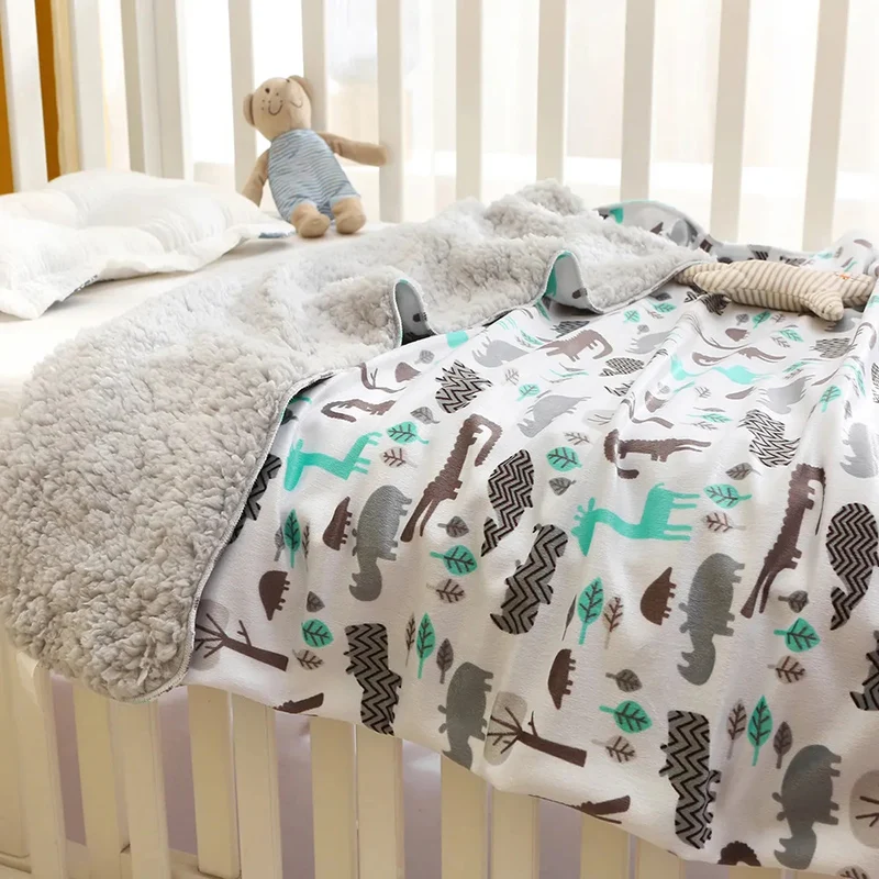 아기 담요 새로운 더블 레이어 슈퍼 부드러운 양털 유아 비비 Swaddle 봉투 포장 신생아 아기 소년 소녀 침구 담요
