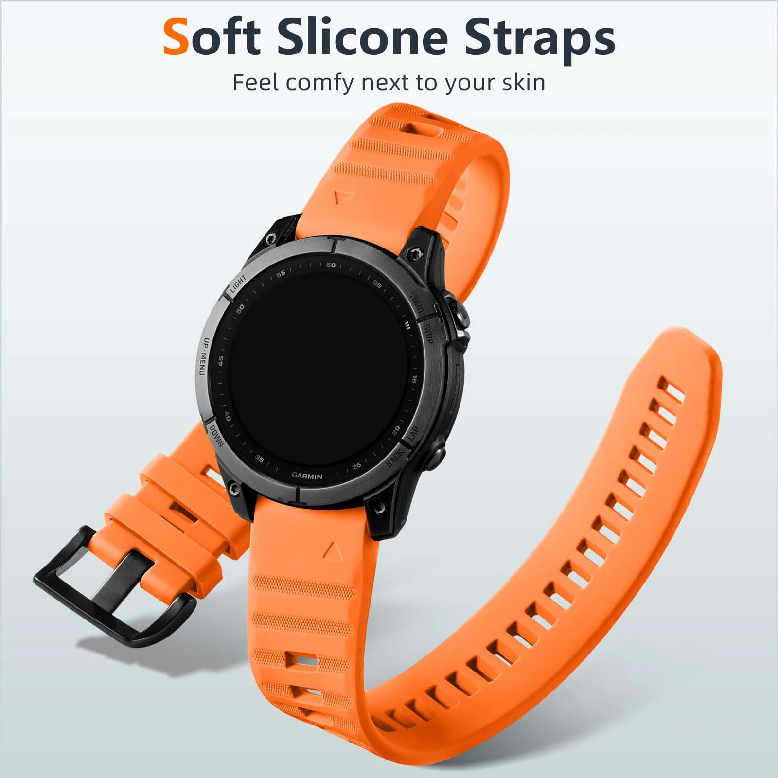 22mm 26mm Quick Fit Silicone Strap For Garmin Fenix 8/7/7X/6/6X Pro/5/5X Plus Replacement Watch Band For Garmin EPIX/Enduro 3