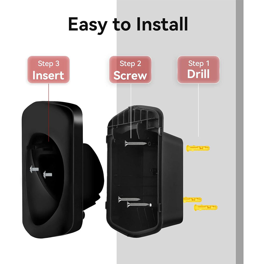 Soporte de cargador de montaje en pared ABS para conector tipo 2, enchufe de protección adicional, Wallbox, soporte de Cable de carga de coche eléctrico