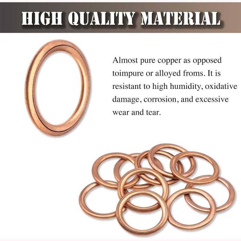 Junta de drenaje de cárter de aceite de coche, almohadilla de perno de drenaje, junta de tapón de drenaje de aceite de aluminio/cobre, accesorios reemplazables para Volkswagen Audi