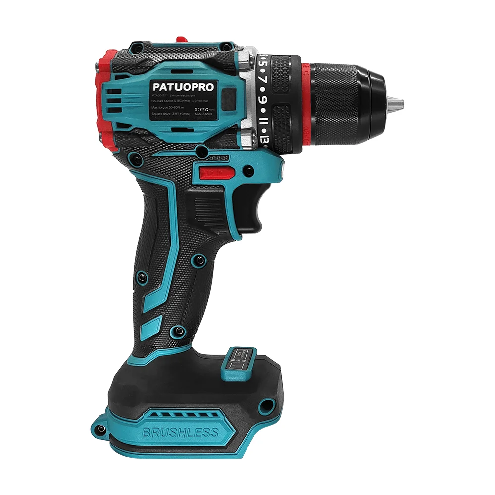 10mm Brushless 2-Speed สว่านไฟฟ้าสว่านไร้สายไขควงโลหะ Chuck เจาะเครื่องมือสําหรับ Makita 18V แบตเตอรี่ (ไม่มีแบตเตอรี่)