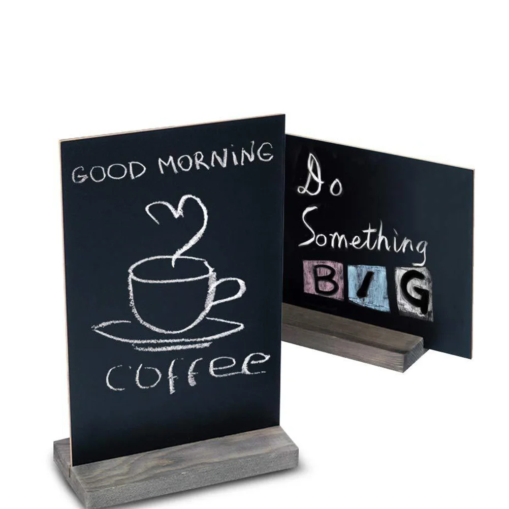 1pc Mini Wooden Chalkboard Double Sided Message Board Small Memo Board Wedding Chalk Sign Menu Label For Coffee Table Home