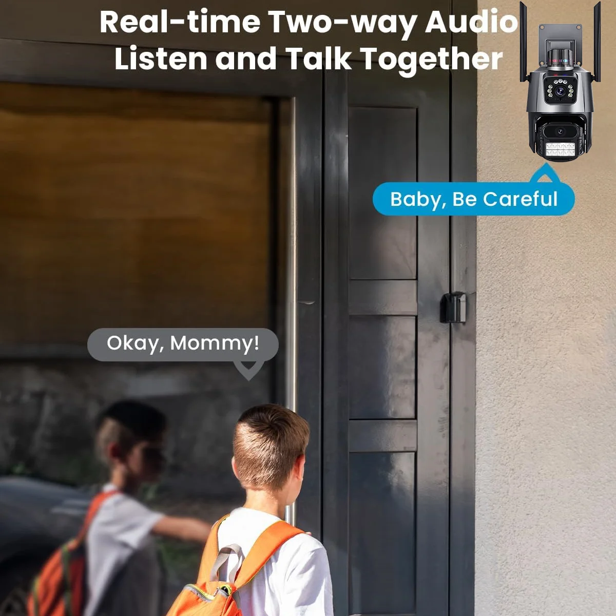 Telecamera WiFi PTZ da 8 MP con doppio schermo Visione notturna a colori Telecamera IP di sicurezza esterna CCTV Telecamera di sorveglianza intelligente App V380 Pro