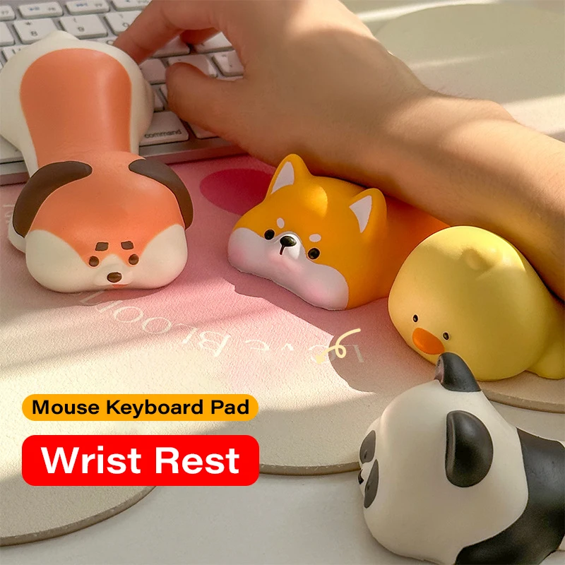 New Cute Animal Wrist Rest Mouse Pad Support Ergonomics Memory Foam Desktop Computer Laptop  Arm Rest Cat Dog Duck Panda Toys