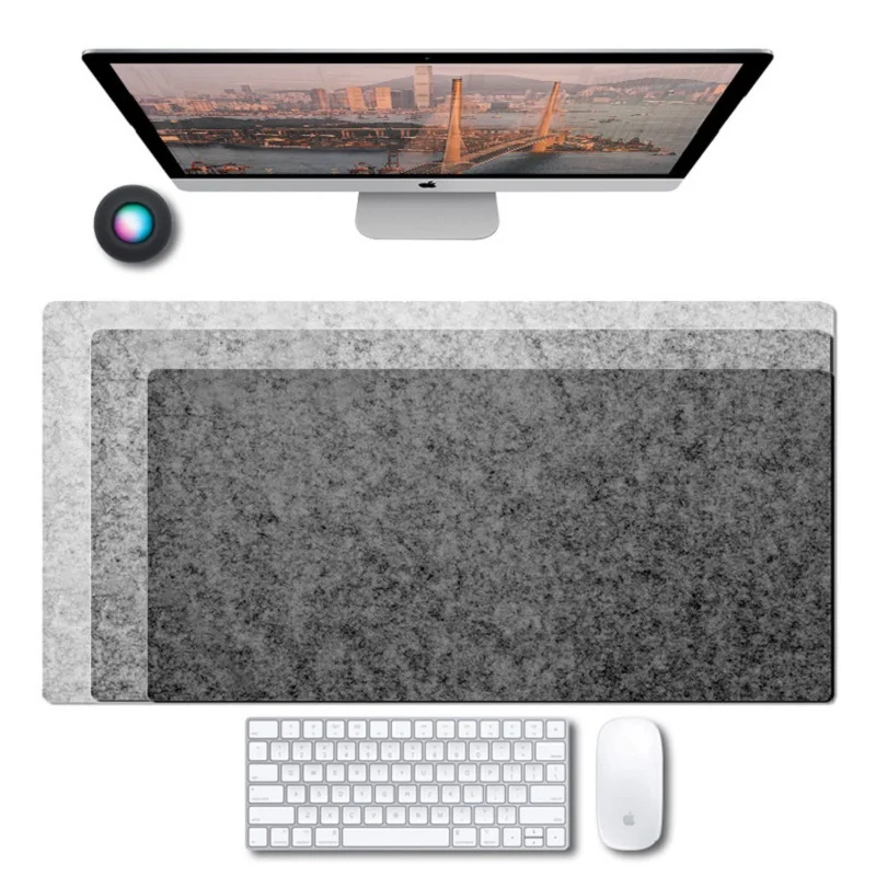 Tappetino da scrivania per computer di grandi dimensioni morbido e traspirante Tappetino antiscivolo per laptop in feltro di lana Tappetino per mouse da giocatore Semplice e confortevole per la stagione fredda