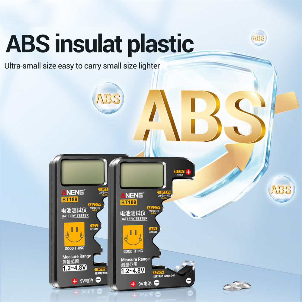 Probador de batería BT189 de 9V AA AAA, probador de batería Digital Universal, probador de batería de pila de moneda, herramientas de prueba de electricidad