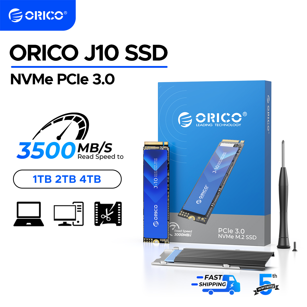 ORICO M.2 NVMe SSD 1TB 2TB PCIe3.0 3500MB/s 2280 PCIe Gen3x4 NVMe unidad interna de estado sólido para ordenador portátil/escritorio 3D NAND TLC/QLC